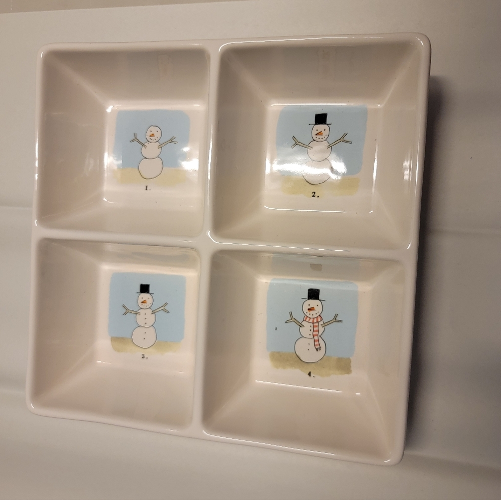 Rae Dunn How To Build A Snowman Platter